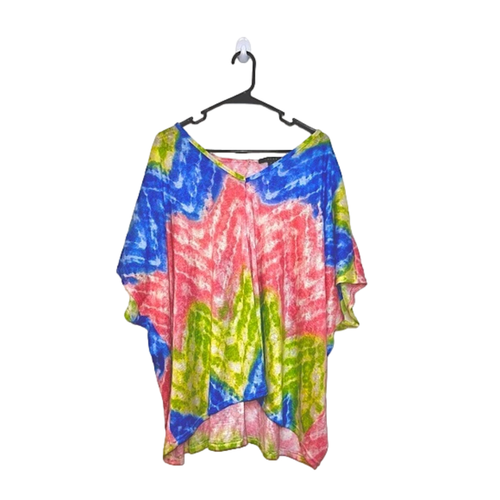 CYRUS Green, Blue, Pink, & White Chevron Blouse